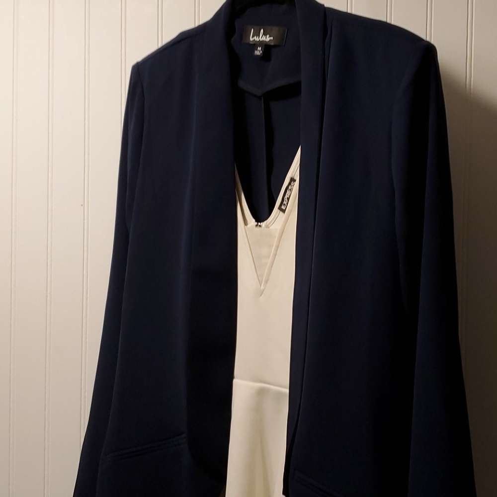 White/Creme Express Top, with zipper back - Picture 6 of 8